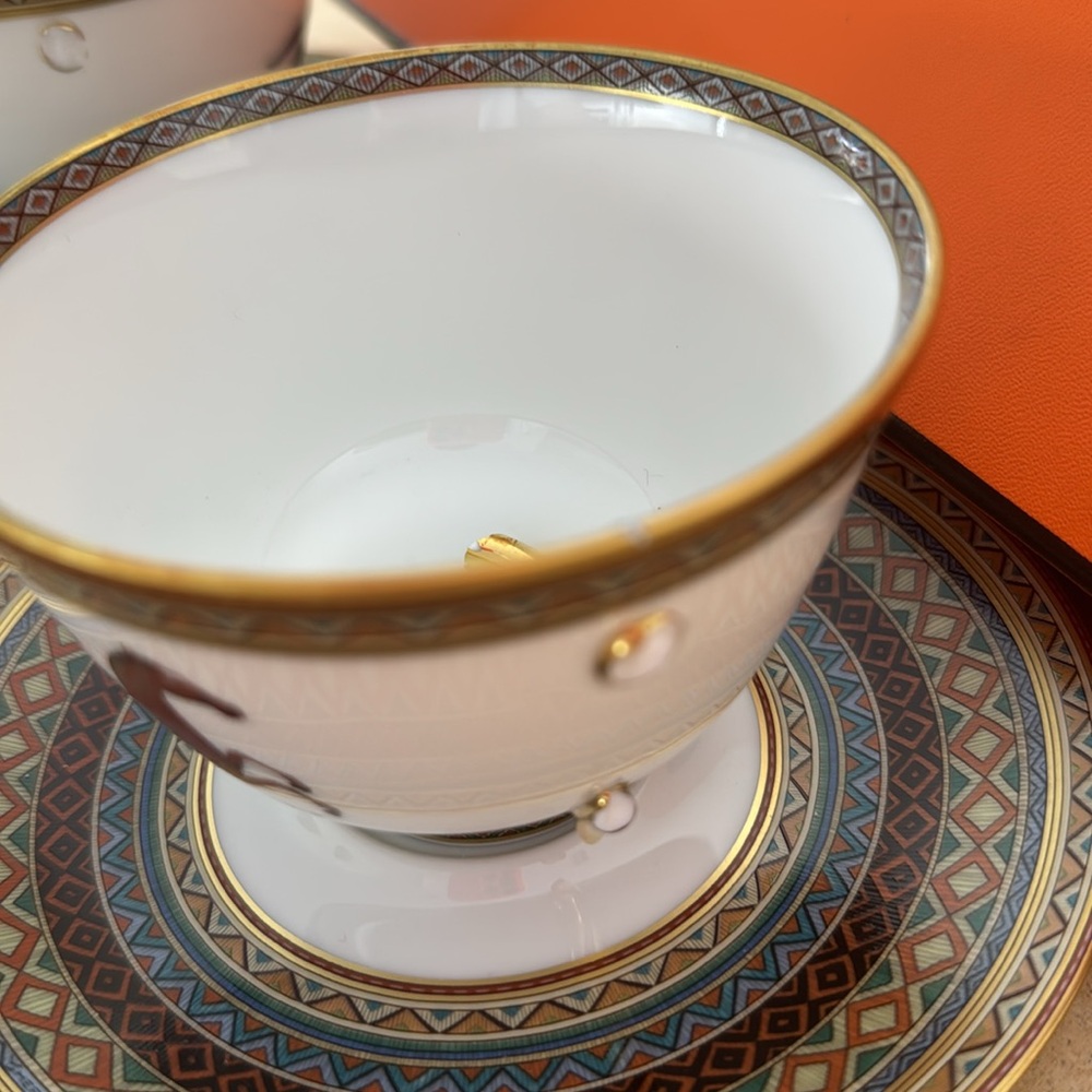 Hermès Orange Box with Elegant Teacup Set - Picture 4 of 4